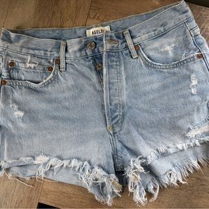Agolde Light Blue Denim Shorts